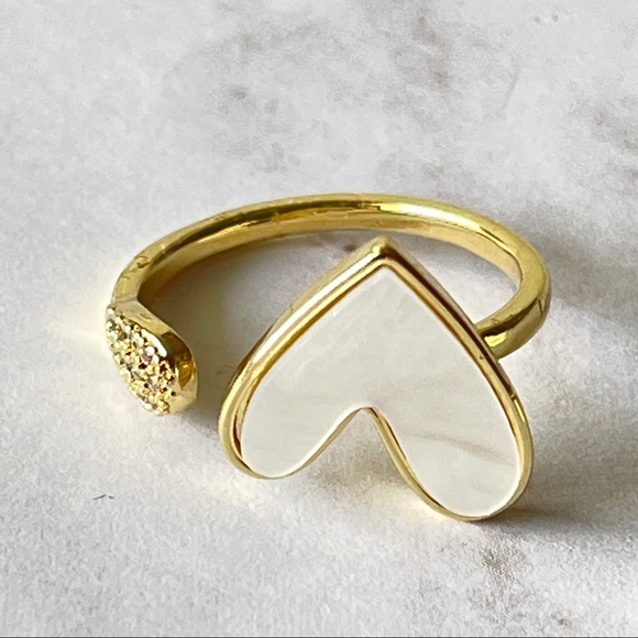 18K Gold Plated Elegant Shell Heart Adjustable Ring for Woman - Picture 5 of 16